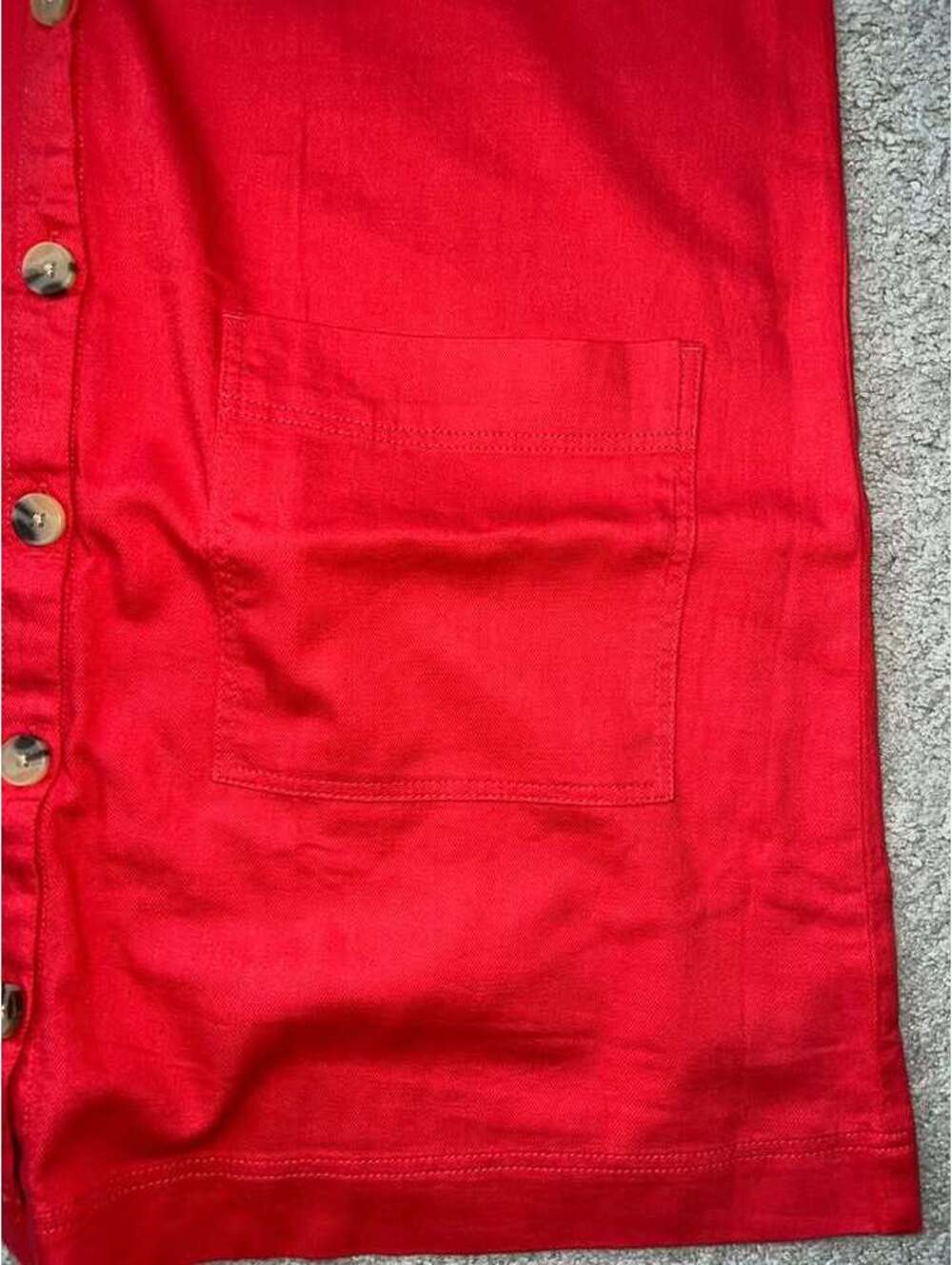 NWT maternity Old Navy red denim dress S - Picture 3 of 5